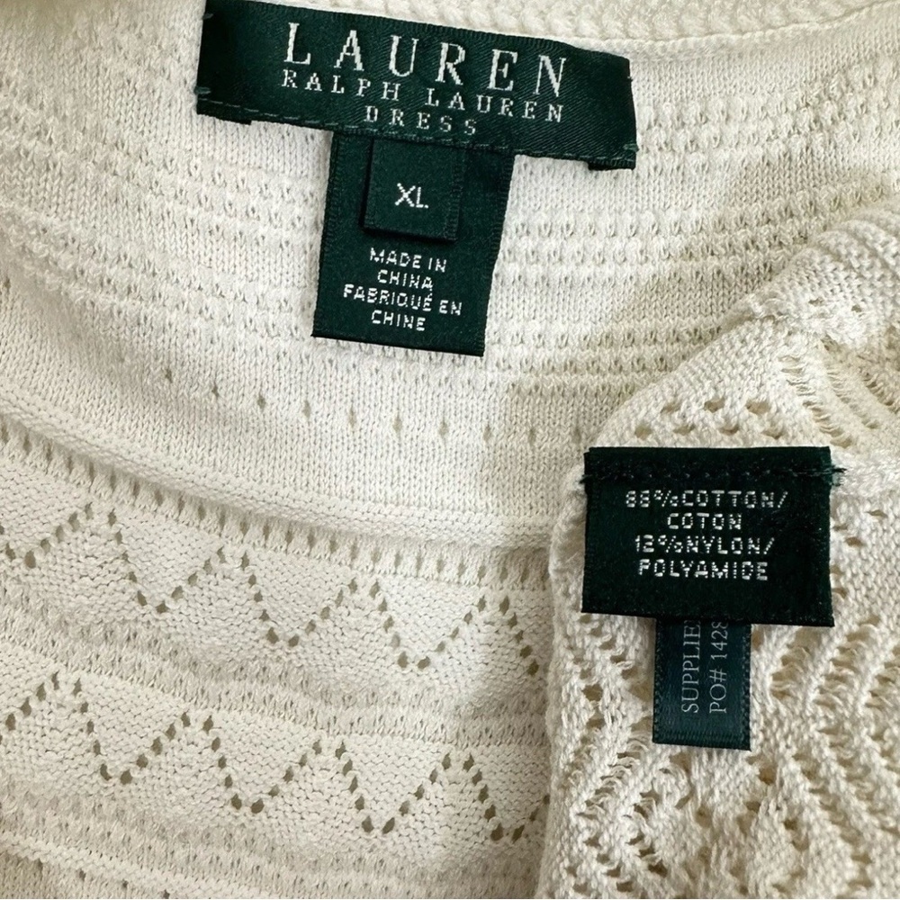 Lauren Ralph Lauren Crochet Knit Dress Size XL Boho Coastal Rodeo Romantic Ranch - Picture 7 of 7